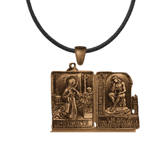 Vintage Bronze Santa Rita Medal with Ecce Homo Reverse