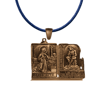 Vintage Bronze Santa Rita Medal with Ecce Homo Reverse