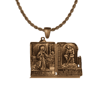 Vintage Bronze Santa Rita Medal with Ecce Homo Reverse