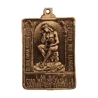 Vintage Bronze Santa Rita Medal with Ecce Homo Reverse