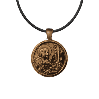 Vintage Bronze St. Rita Medal with Shrine Church