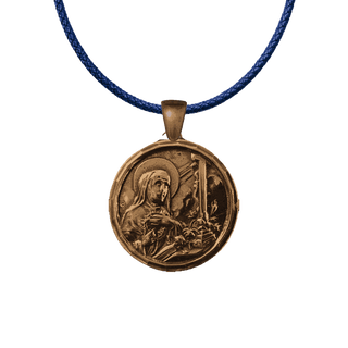 Vintage Bronze St. Rita Medal with Shrine Church