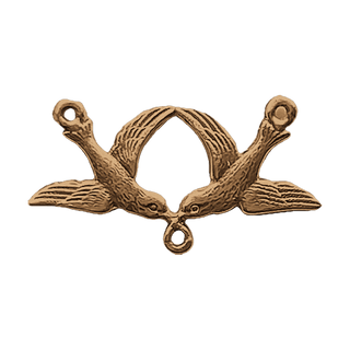 Vintage Bronze Two Doves Rosary Center