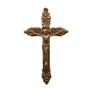 Vintage Bronze Crucifix with Knotwork Terminals