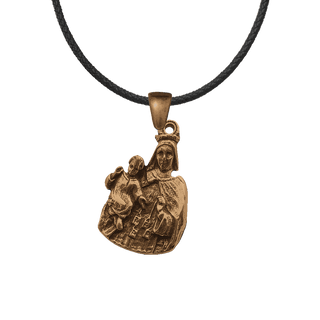 Vintage Bronze Madonna and Child Scapular Medal