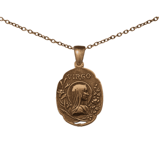 Vintage Bronze Virgo Medal with Lourdes Grotto