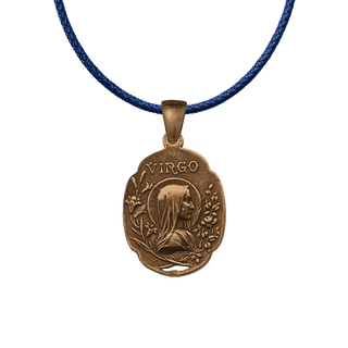 Vintage Bronze Virgo Medal with Lourdes Grotto