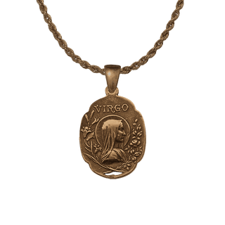 Vintage Bronze Virgo Medal with Lourdes Grotto