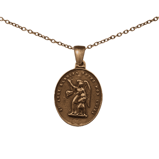 Vintage Bronze Guardian Angel Medal, French Legend