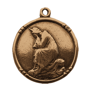 Vintage Bronze Our Lady of La Salette Medal — reverse