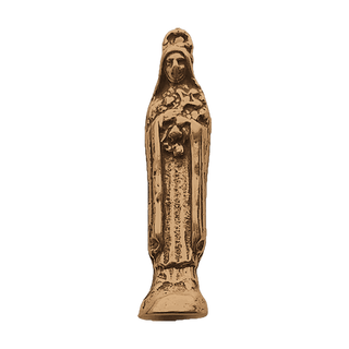Vintage Bronze St. Therese Figural Pendant with Roses