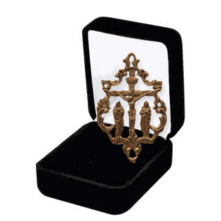 Vintage Bronze Openwork Calvary Crucifix Pendant