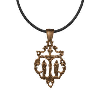 Vintage Bronze Openwork Calvary Crucifix Pendant