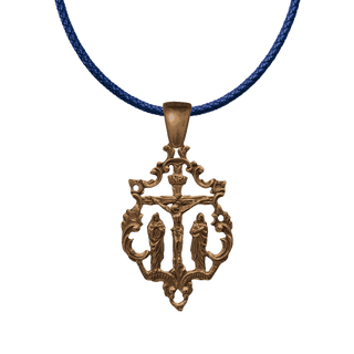 Vintage Bronze Openwork Calvary Crucifix Pendant