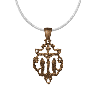 Vintage Bronze Openwork Calvary Crucifix Pendant