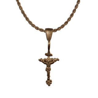 Vintage Bronze Colonial Latin American Child's Crucifix