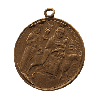 Vintage Bronze Flight into Egypt Coptic Medal