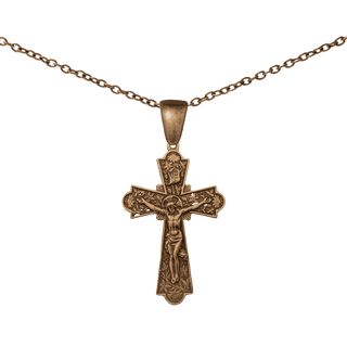 Vintage Bronze Flowering Crucifix