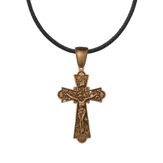 Vintage Bronze Flowering Crucifix