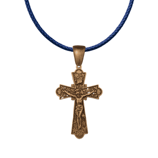 Vintage Bronze Flowering Crucifix