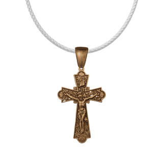 Vintage Bronze Flowering Crucifix