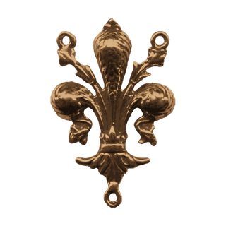 Vintage Bronze Fleur de Lis Rosary Center