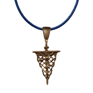 Vintage Bronze Openwork Crucifix with Sun and Moon