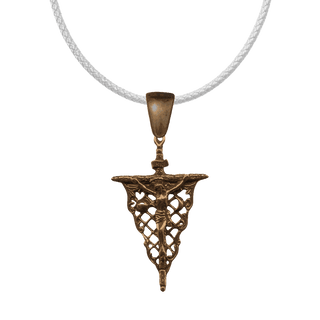 Vintage Bronze Openwork Crucifix with Sun and Moon