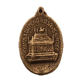 Vintage Bronze St. Hermes Medal, Ronse — reverse