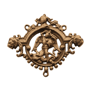Vintage Bronze Large St. Michael Rosary Center