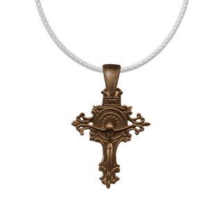 Vintage Bronze Crucifix with Rayed Crossing and INRI