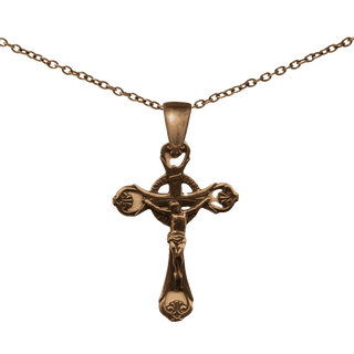 Vintage Bronze Open Scrollwork Crucifix