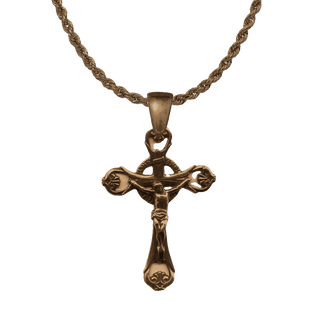Vintage Bronze Open Scrollwork Crucifix