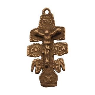 Vintage Bronze Caravaca Crucifix, Small