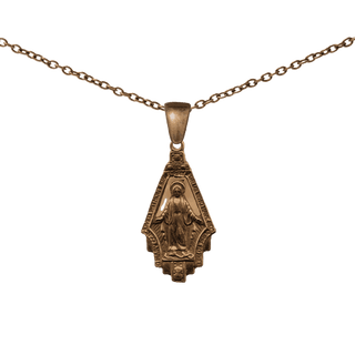 Vintage Bronze Miraculous Medal in Openwork