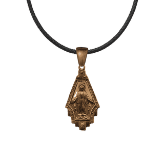 Vintage Bronze Miraculous Medal in Openwork