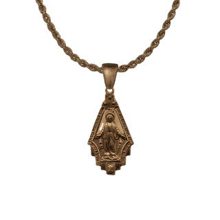 Vintage Bronze Miraculous Medal in Openwork