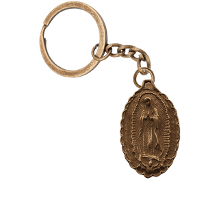 Vintage Bronze Our Lady of Guadalupe Medal, Large Oval