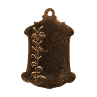 Vintage Bronze St. Anne and the Child Mary Medal — reverse