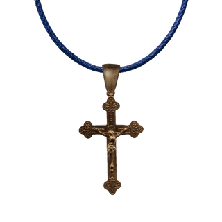 Vintage Bronze Crucifix with Floral Ends