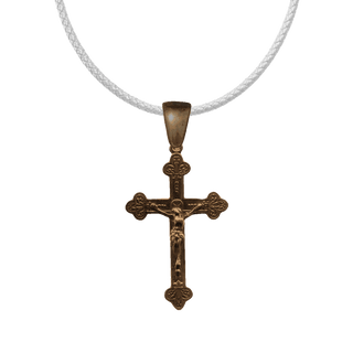 Vintage Bronze Crucifix with Floral Ends