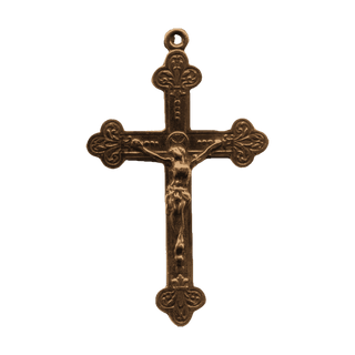 Vintage Bronze Crucifix with Floral Ends