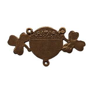 Vintage Bronze Mater Dei Rosary Center with Shamrocks — reverse