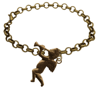Vintage Bronze Angel Milagro Facing Left Bracelet