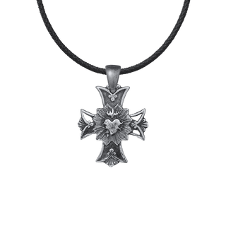 Vintage Sterling Silver Sacred Heart Cross with Rays