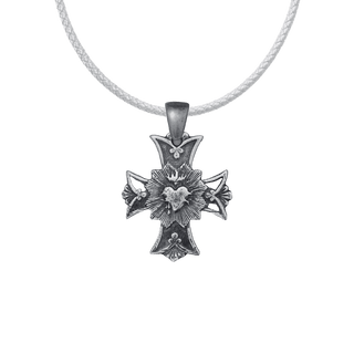 Vintage Sterling Silver Sacred Heart Cross with Rays