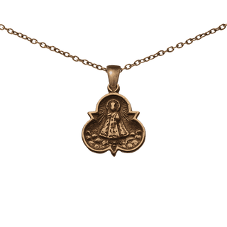 Vintage Bronze Infant of Prague Medal, Trefoil