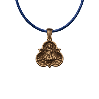 Vintage Bronze Infant of Prague Medal, Trefoil