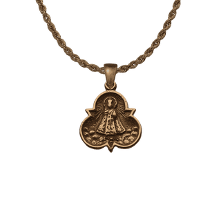 Vintage Bronze Infant of Prague Medal, Trefoil