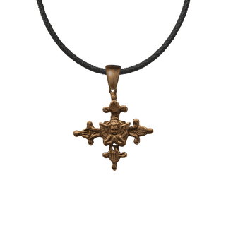Vintage Bronze Praying Angel Cross